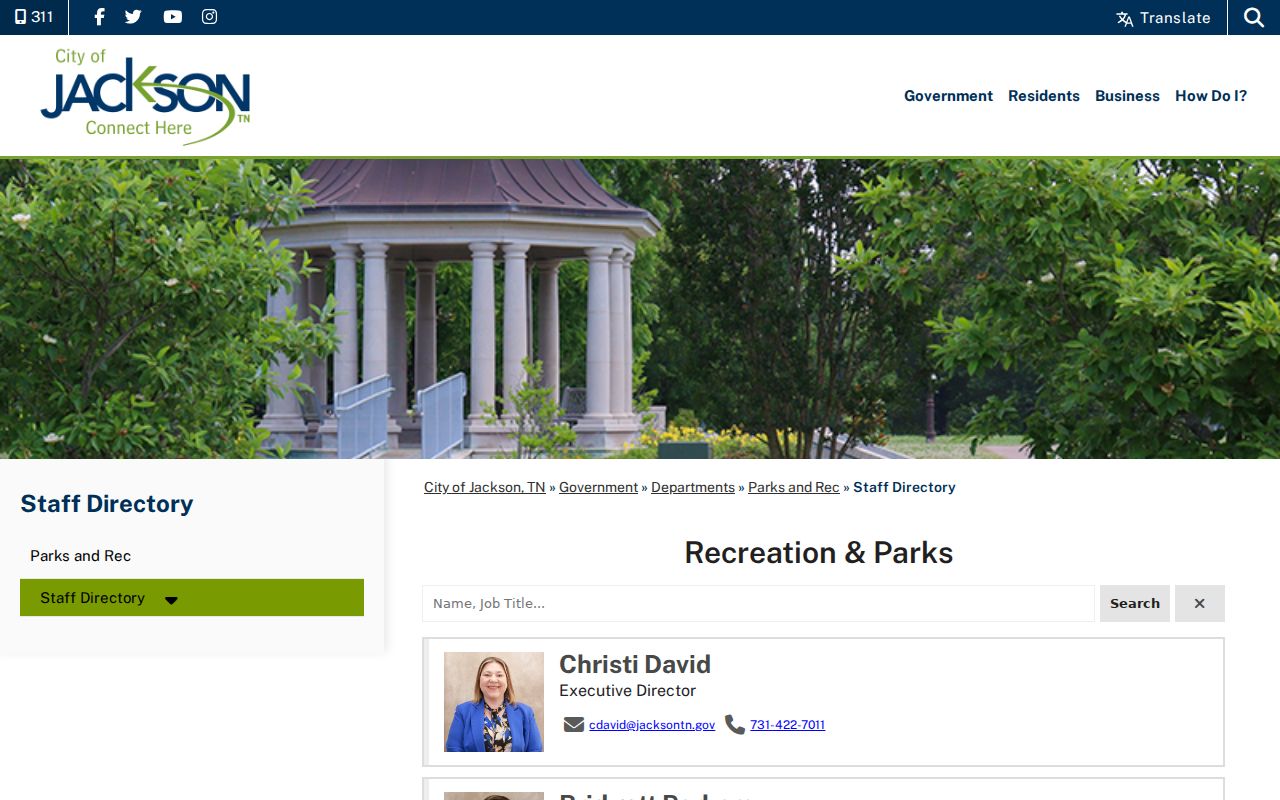 Jackson people directories city staff listing