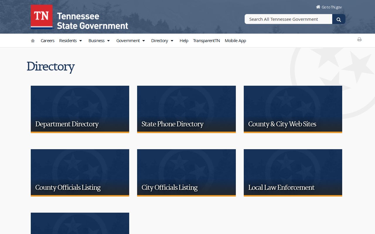 Jackson people directories Tennessee state employee search